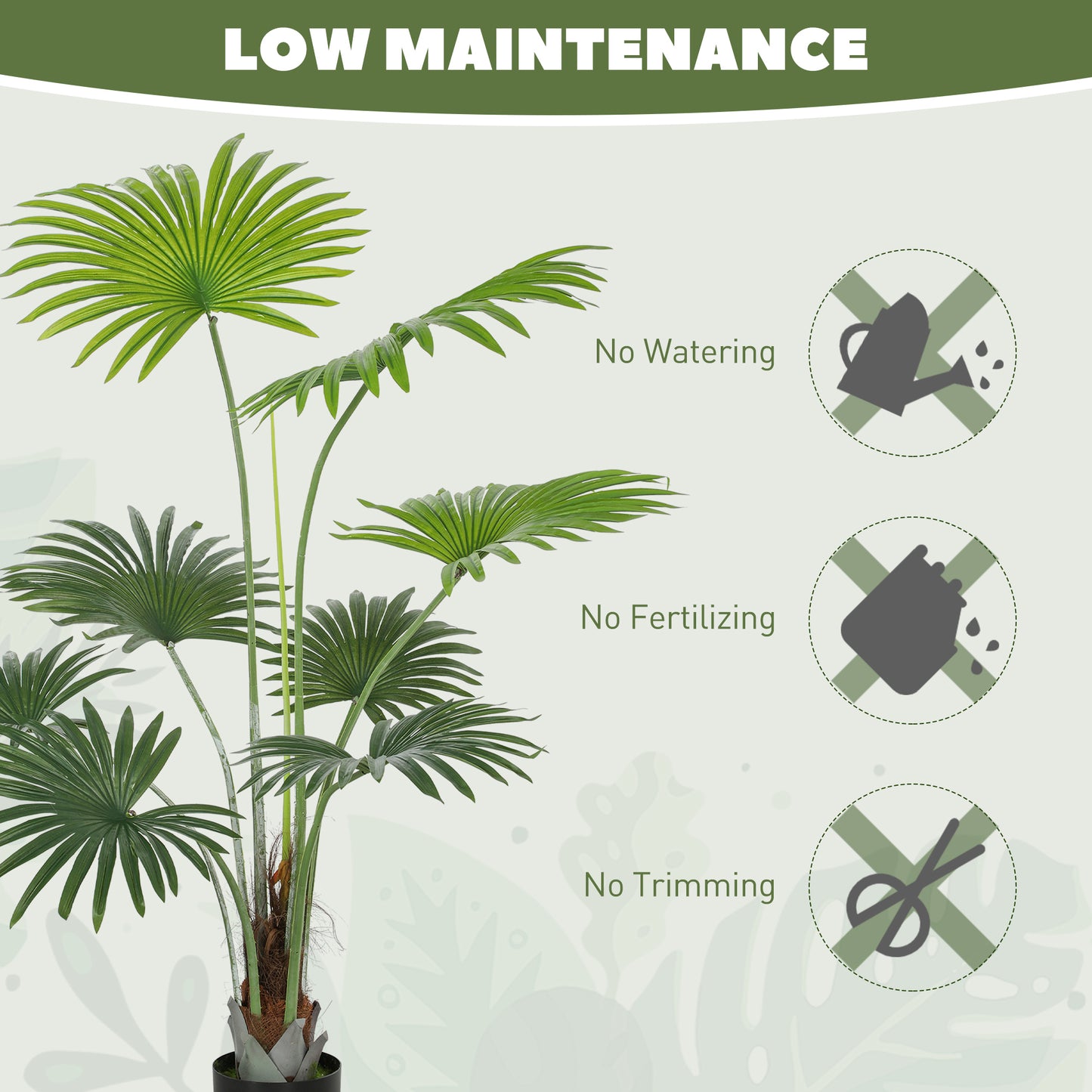 HOMCOM 145cm Artificial Palm Tree, Decorative Artificial Plant with Lifelike PEVA Leaves and Coconut Coir, Fake Tree with Plastic Pot and Flocking for Home Office Decor, Green--ChewyGames-ChewyGames