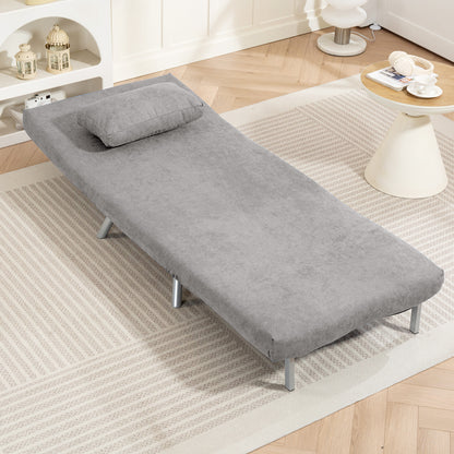 HOMCOM Single Snow Flannel Chair Bed - Grey
