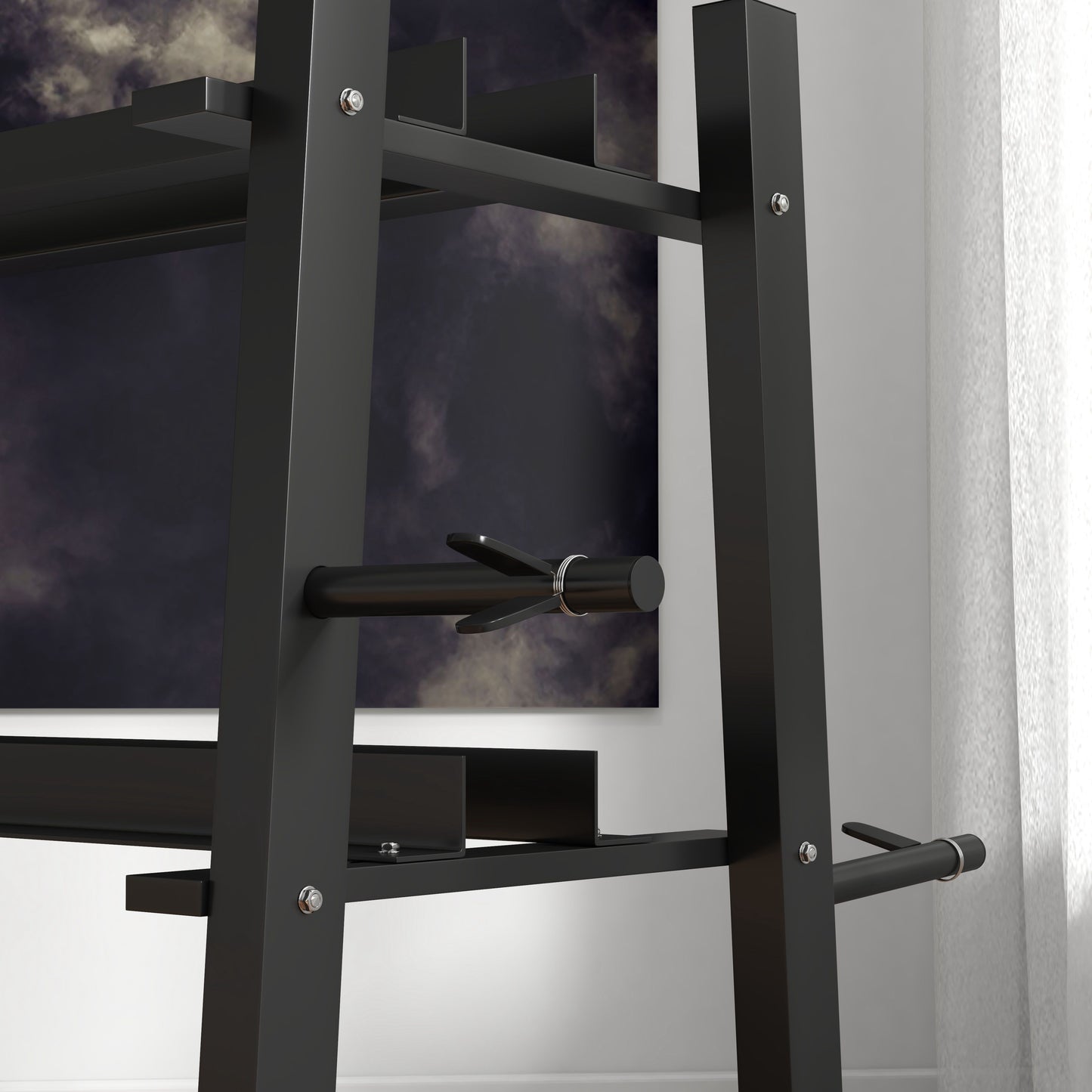 SPORTNOW 3-Tier Dumbbell Rack, Versatile Weight Rack with 4 Weight Rods for Dumbbells, Kettlebells and Plates (Rack Only)