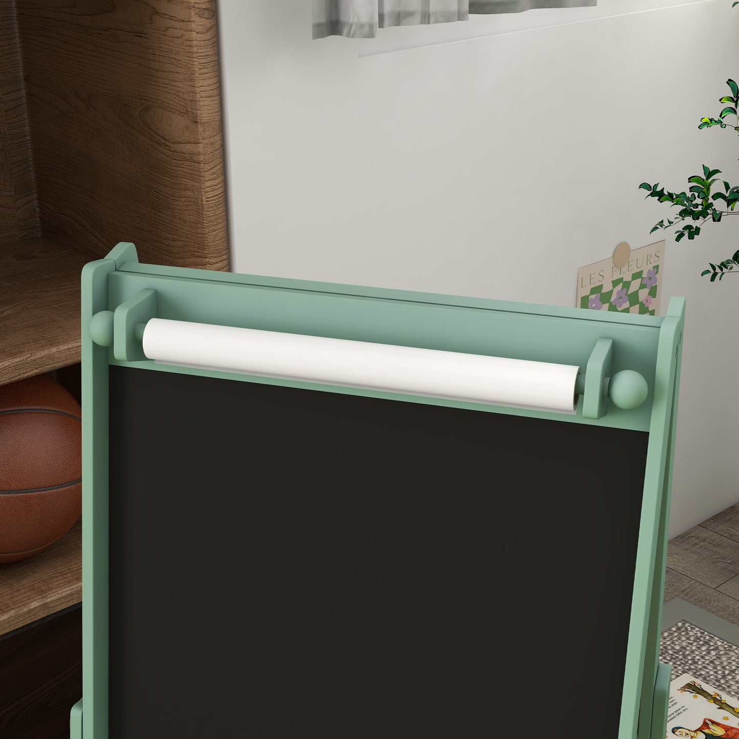 AIYAPLAY Three-In-One Kids Easel with Paper Roll, Art Easel, with Storage - Green--ChewyGames-ChewyGames