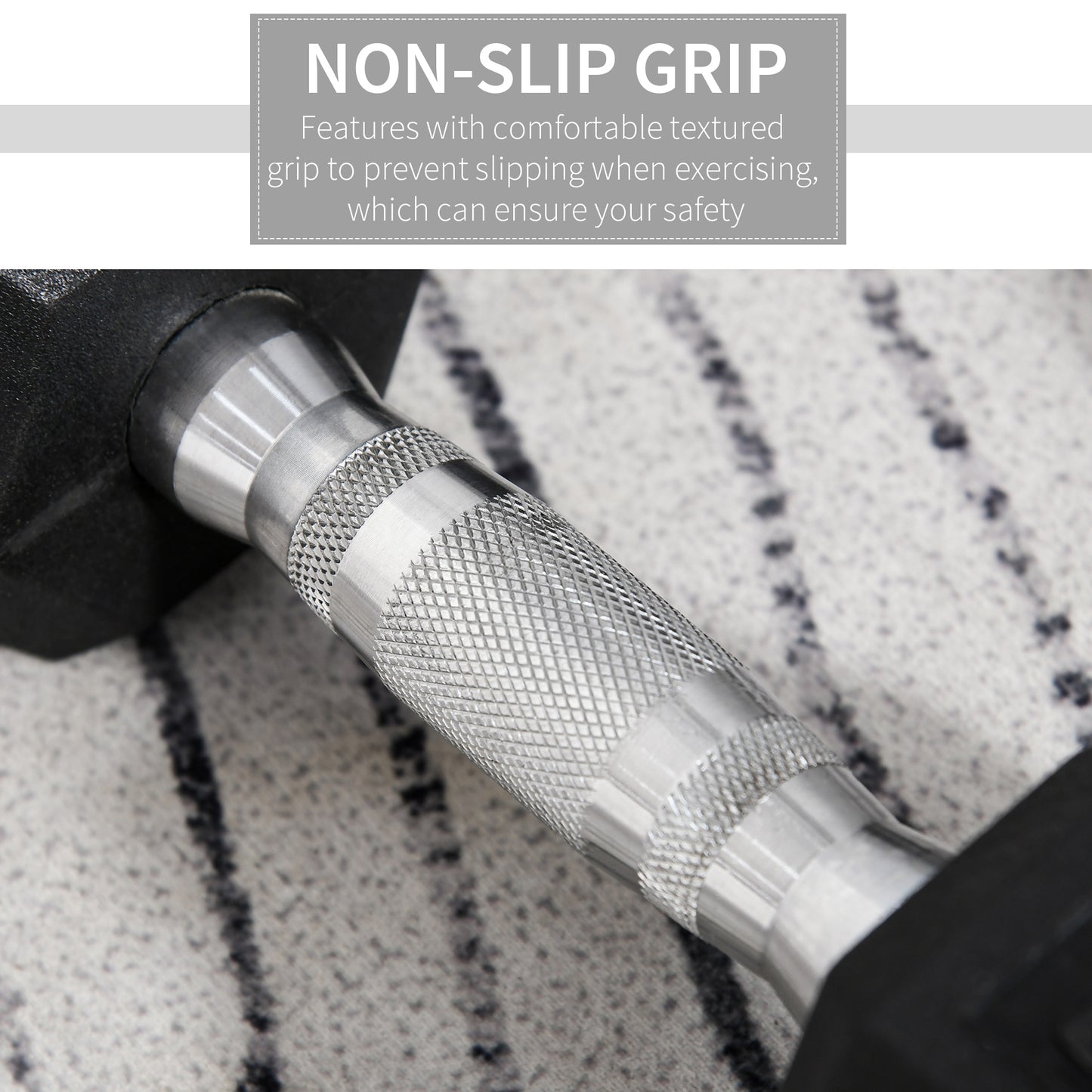 HOMCOM 2x10kg Hex Dumbbells Set Rubber Dumbbells Weight Lifting Equipment Fitnes