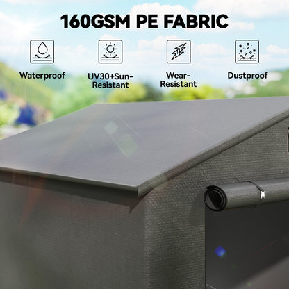 Outsunny 8 x 6 ft Outdoor Garden Storage Shed, Waterproof Bike Tent with Roll-Up Zipper Door