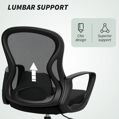Vinsetto Drafting Chair with Adjustable Footrest, Ergonomic Mesh Office Chair with Lumbar Support, Adjustable Height for Standing Desk, Black