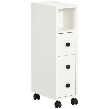 kleankin Slimline Bathroom Storage Cabinet - White--ChewyGames-ChewyGames