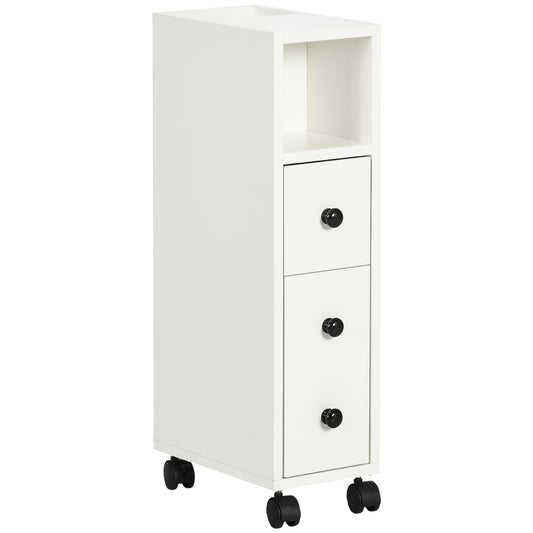 kleankin Slimline Bathroom Storage Cabinet - White--ChewyGames-ChewyGames
