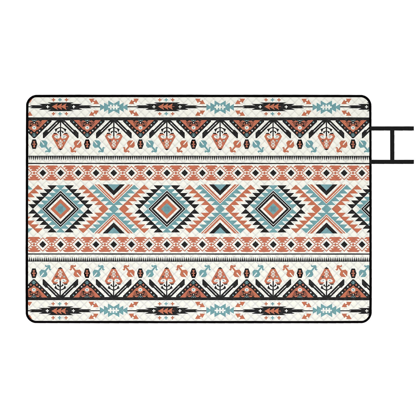 Outsunny Picnic Blanket, 300x200CM Large Beach Blanket Outdoor Picnic Mat with Integrated Strap for Camping, Mix-Colour