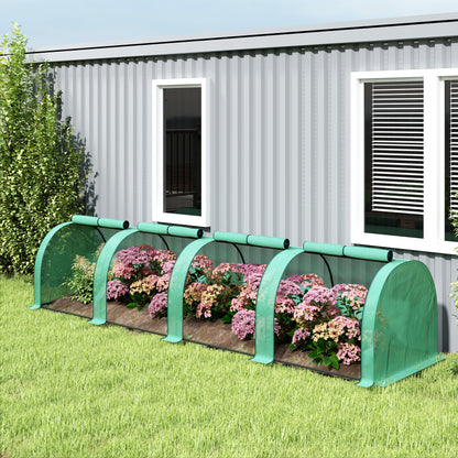 Outsunny 395  x 100 cm Low Tunnel Greenhouse - Green