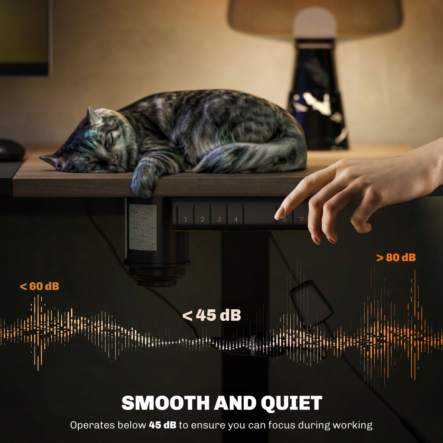 72-116cm Adjustable Electric Sit to Standing Desk with LED Display - Wood Black