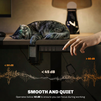 72-116cm Adjustable Electric Sit to Standing Desk with LED Display - Wood Black