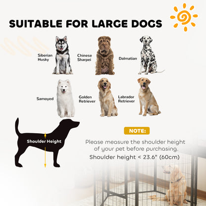 PawHut Six-Panel Dog Playpen with Door, for Large Dogs, Indoors, Outdoors, 100cm Tall, Black