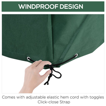 Outsunny Outdoor Garden Furniture Cover Waterproof, Anti-UV 600D Heavy Duty Oxford Fabric Patio Furniture Cover for Rectangular Sofa Table Set, Green, 135 x 135 x 75 cm
