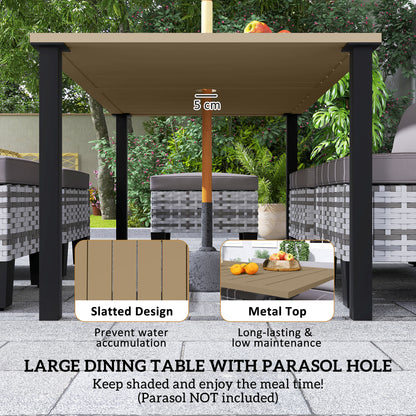 Outsunny Seven-Piece Rattan Dining Set - Grey