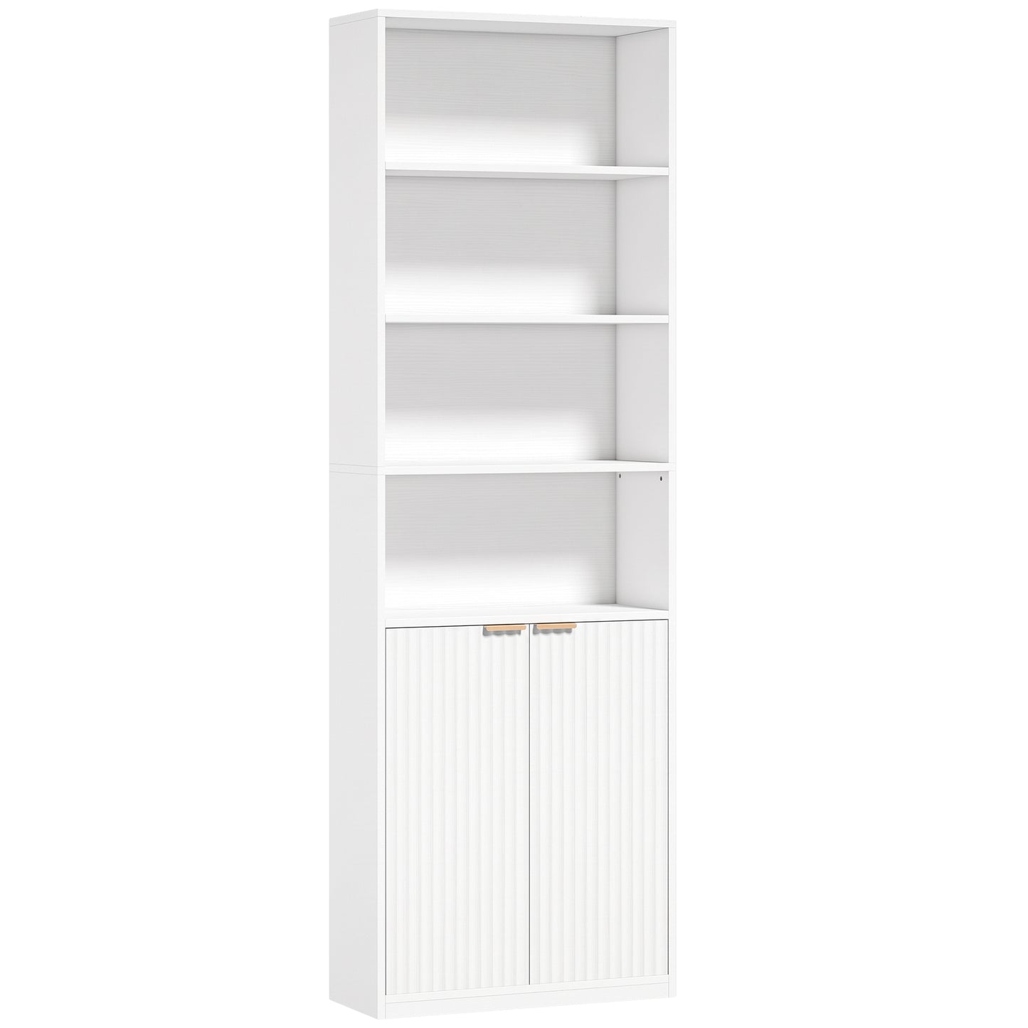 HOMCOM Bookcase Adjustable Shelf Bookshelf Anti-Tip Hardware 6-Tier, White