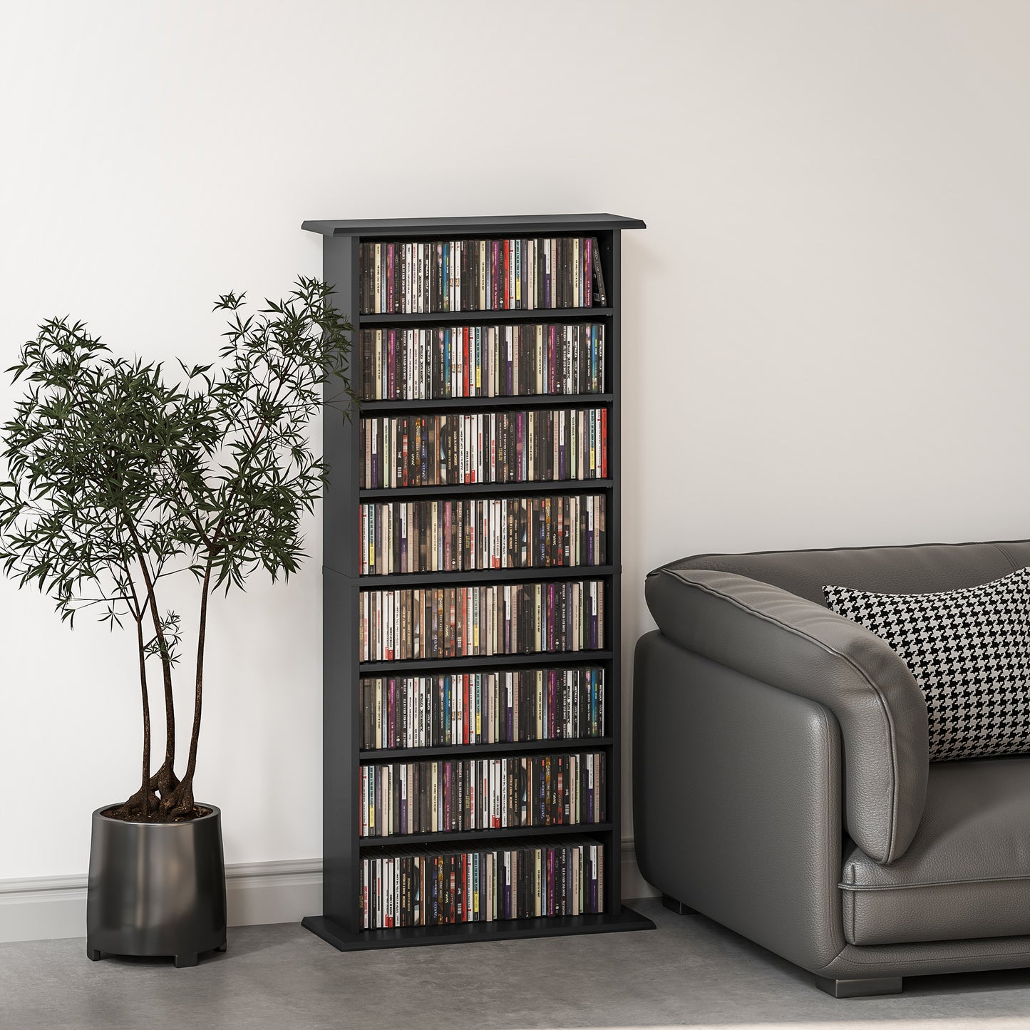 HOMCOM 360 CD Storage Unit - Black