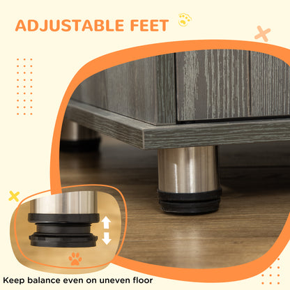 PawHut Dog Crate Table for Medium and Large Dogs with Magnetic Door for Indoor Use, 85 x 55 x 75 cm, Grey--ChewyGames-ChewyGames