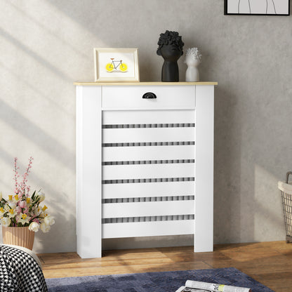 HOMCOM 95.5H x 78Wcm Radiator Cover, with Drawer - White--ChewyGames-ChewyGames