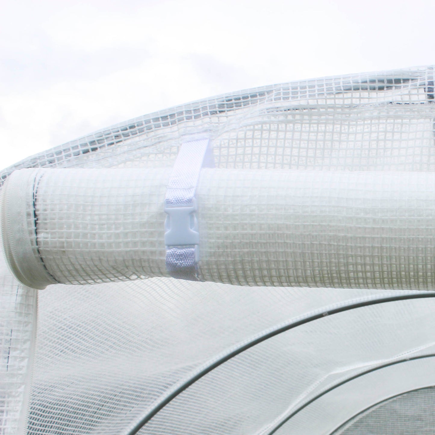 Outsunny 3 x 2 x 2m Polytunnel Greenhouse Replacement Cover ONLY Winter Garden Plant PE Cover for Tunnel Walk-in Greenhouse with Roll-up Windows Door Outdoor, White