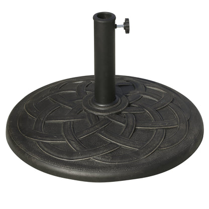 Outsunny 19KG Resin Umbrella Base Garden Parasol Base Stand Round Sun Shade Holder Suitable For Pole Between Φ38mm to Φ48mm-Outdoor Umbrella Bases-ChewyGames-ChewyGames