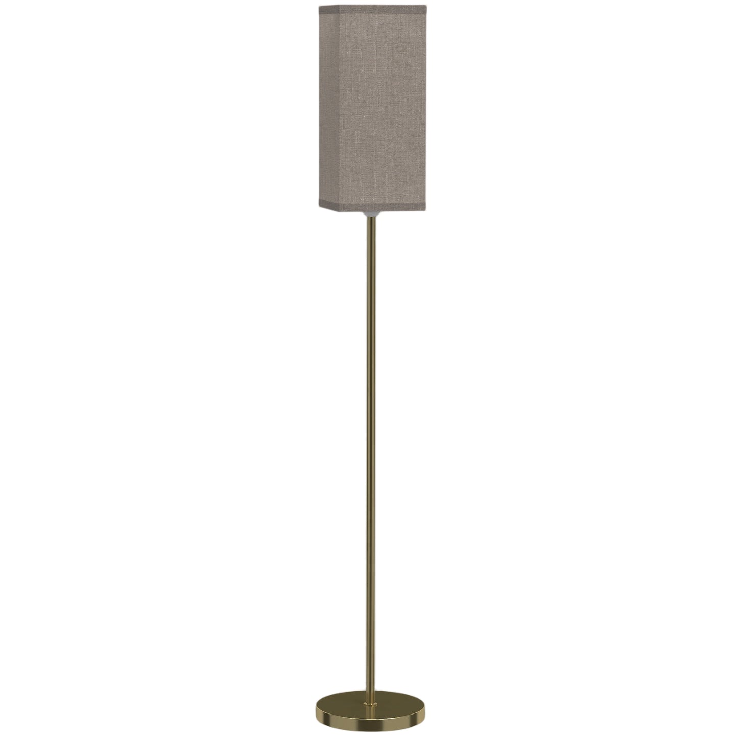 HOMCOM Floor Lamp, Modern Standing Lamp with Linen Shade and Foot Switch, Tall Lamps for Bedroom, Bulb not Included, Gold Tone