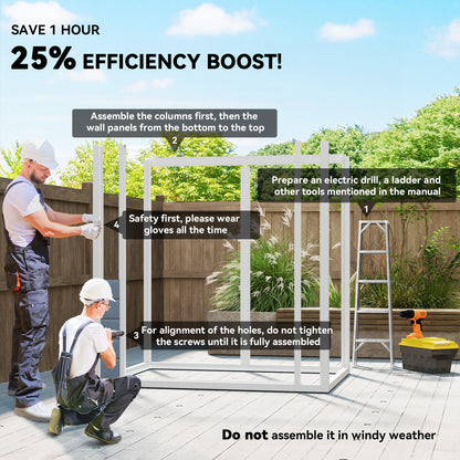 Outsunny 6x4.5ft Garden Storage Shed, Lockable Shed for Small Terraced Gardens with Double Doors, Window, Vent and Plastic Roof, Low Maintenance, Grey