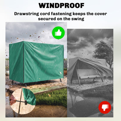 Outsunny 220 x 125cm Three-Seater Swing Chair Protective Cover - Green