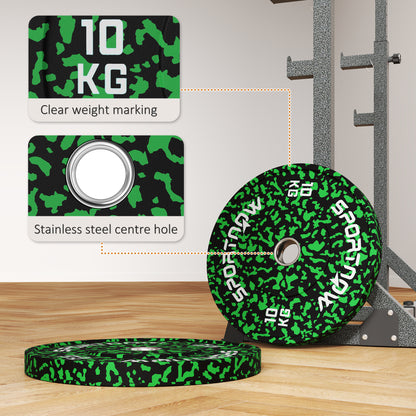 SPORTNOW Olympic Weight Plates with 5cm Holes, for Weight Lifting, 2 x 10kg--ChewyGames-ChewyGames