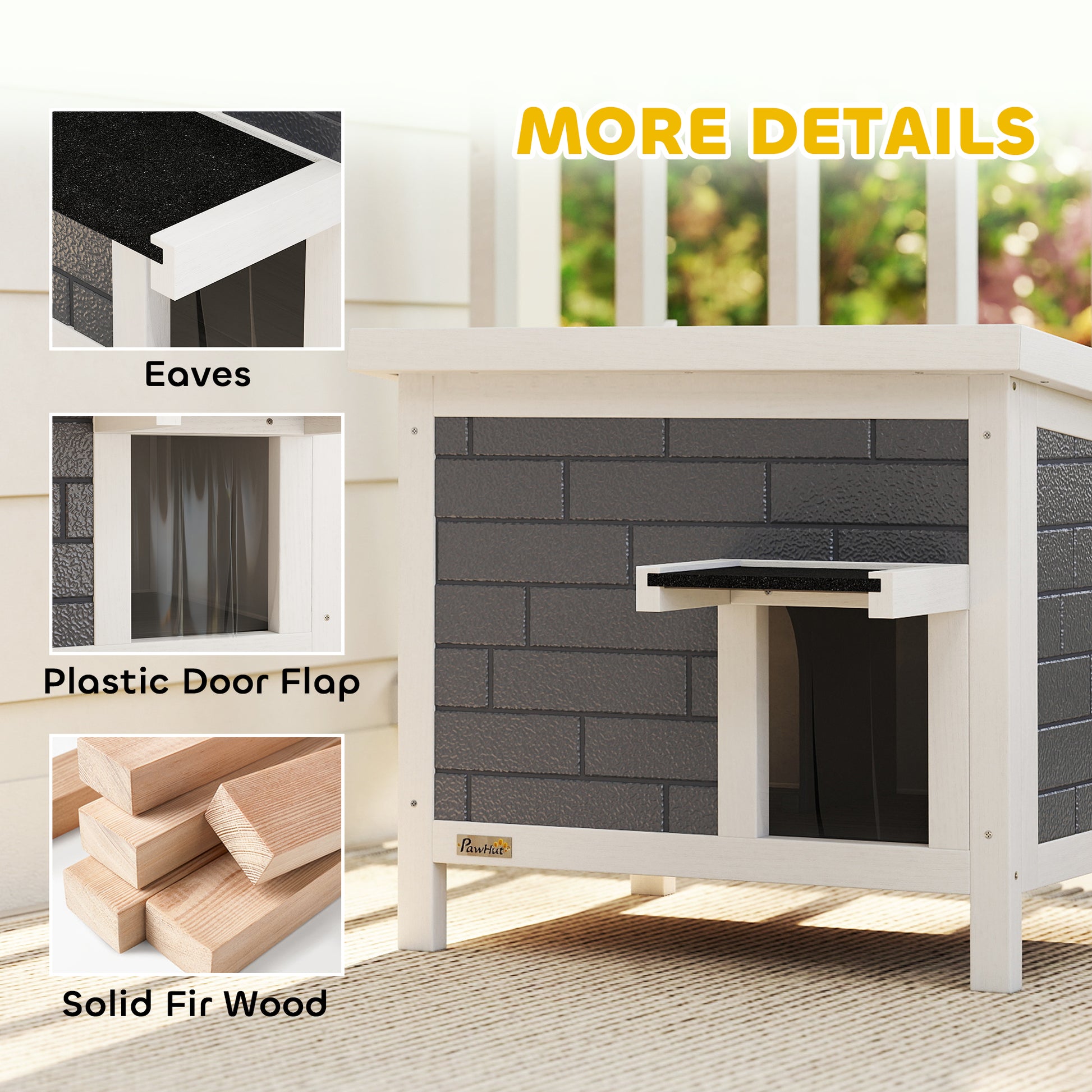 PawHut Outdoor Cat House Insulated with Openable Roof, Weatherproof Feral Cat Shelter for Rabbits, Cats, Grey--ChewyGames-ChewyGames
