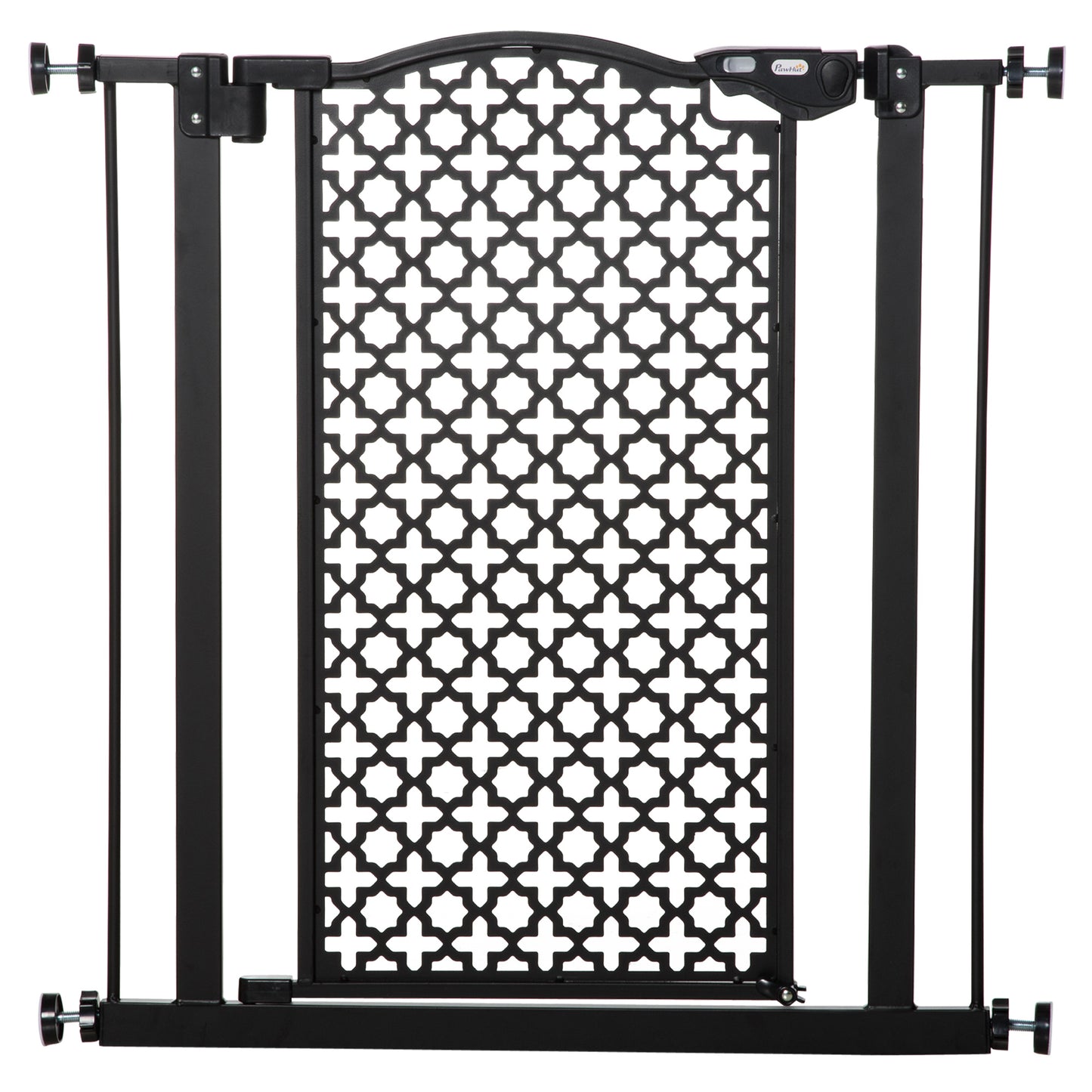 PawHut 74-80 cm Pressure Fit Safety Gate for Doorways and Staircases, Dog Gate, Pet Barrier for Hallways with Auto Close, Double Locking--ChewyGames-ChewyGames