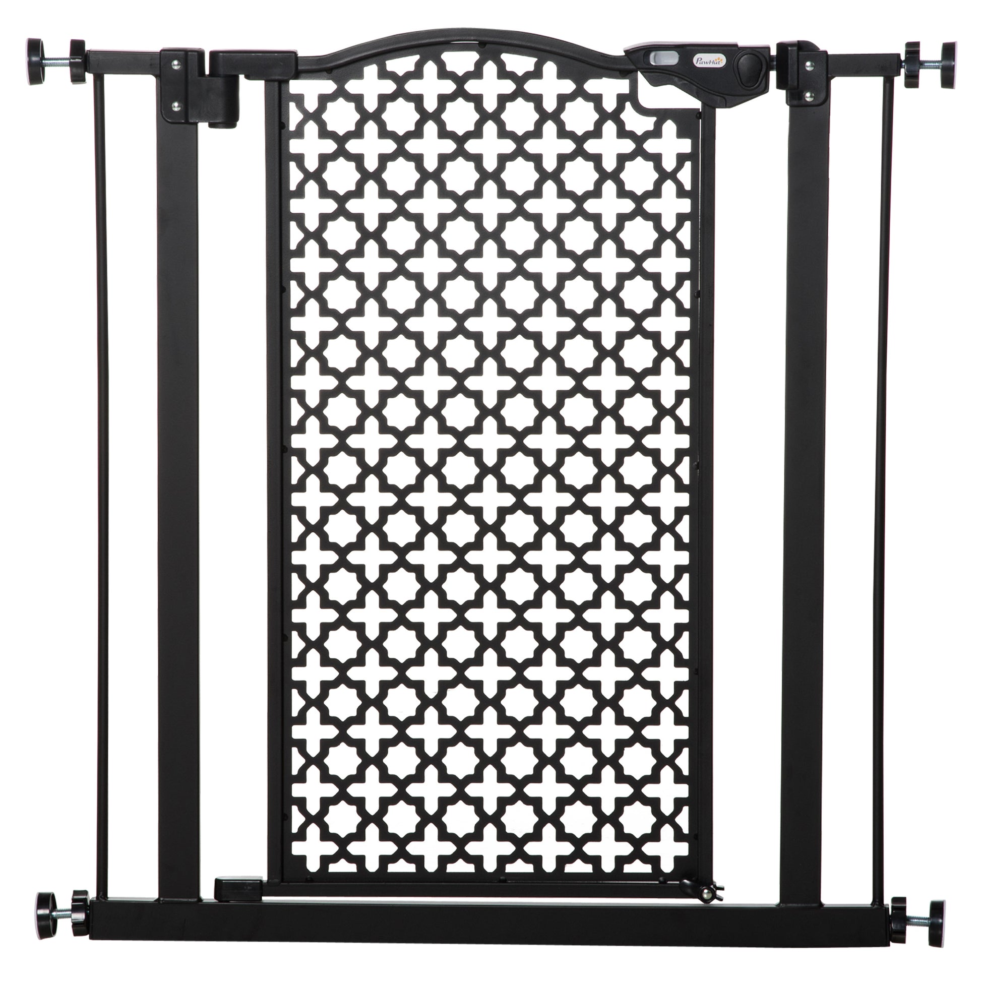 PawHut 74-80 cm Pressure Fit Safety Gate for Doorways and Staircases, Dog Gate, Pet Barrier for Hallways with Auto Close, Double Locking--ChewyGames-ChewyGames