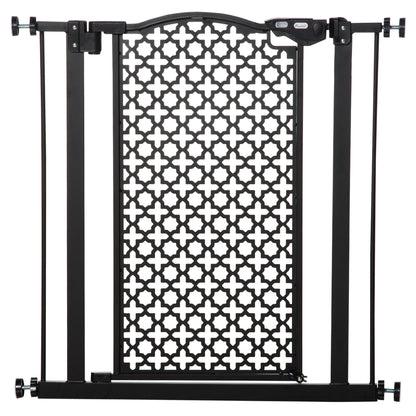 PawHut 74-80 cm Pressure Fit Safety Gate for Doorways and Staircases, Dog Gate, Pet Barrier for Hallways with Auto Close, Double Locking--ChewyGames-ChewyGames