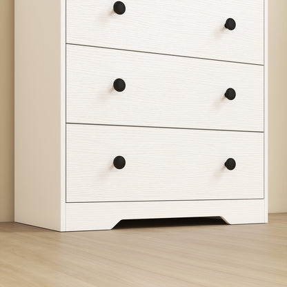 HOMCOM 4 Drawer Chest of Drawers, Modern Dresser for Bedroom, Storage Cabinet for Living Room Entryway, White Wood Effect