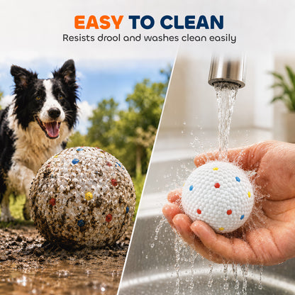 PawHut 6 Pack Dog Balls Toys Fits Aggressive Chewers, Indestructible Teething and Water ETPU Balls for Throw and Fetch
