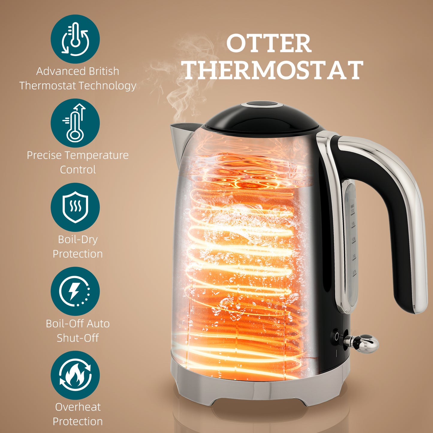 HOMCOM Retro Toaster and Kettle Set - Black--ChewyGames-ChewyGames