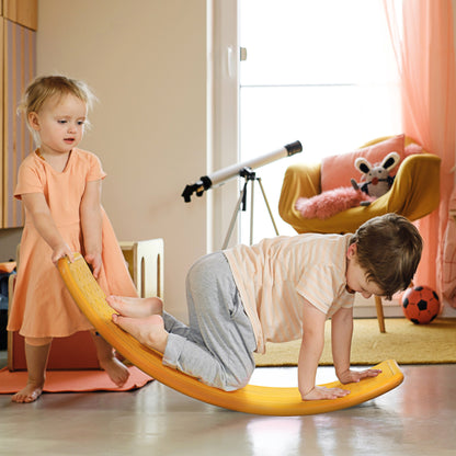 ZONEKIZ Balance Board Kids Wobble Board, Stepping Stone, Montessori Toy for Children, Nursery Toy, for Ages 3-6 Years, 82 x 27.5 x 19.5cm - Orange