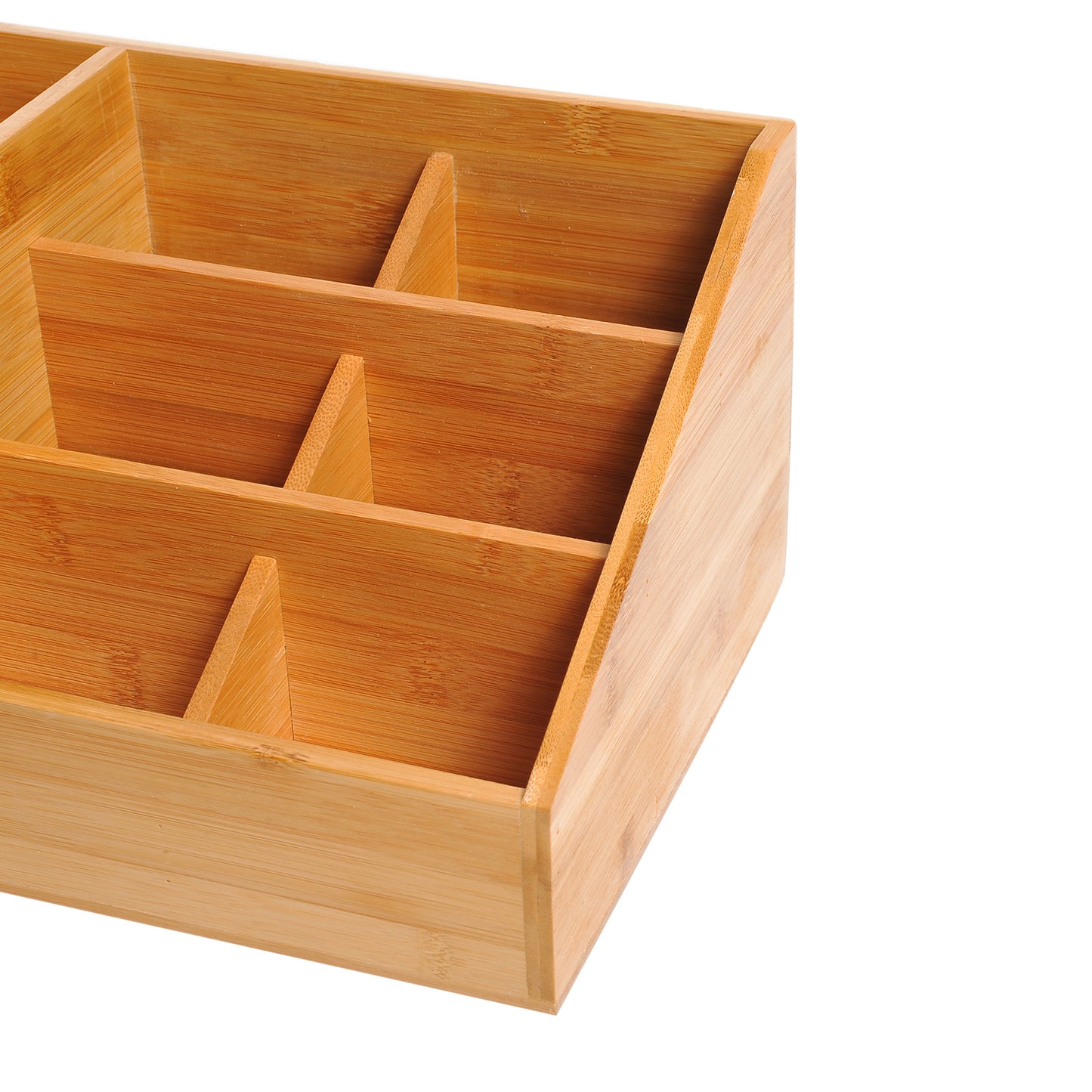 HOMCOM Desk Organiser Holder, Bamboo Multi-Function Storage Caddy with 7 Storage Compartments and 2 Drawers for Home Office Stationary Supplies, Natural Bamboo--ChewyGames-ChewyGames