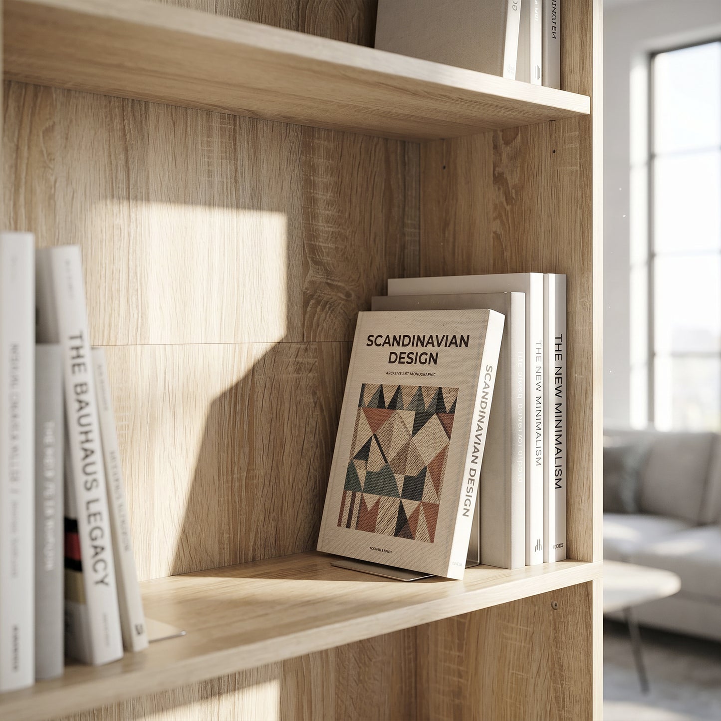 HOMCOM Six Shelf Bookcase - Oak