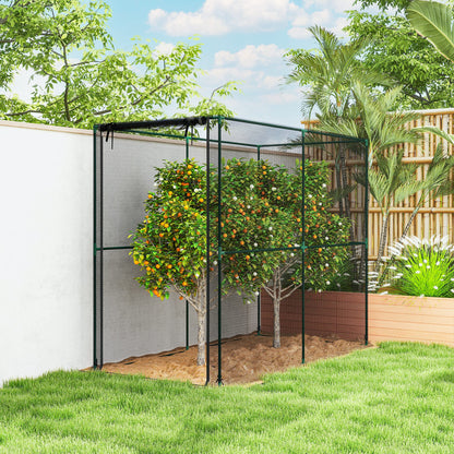 Outsunny Fruit Cage Bird Netting, Brassica Cage Plant Protection Tent with Zipped Door, Anti Bird, Insects, Small Animals, Black