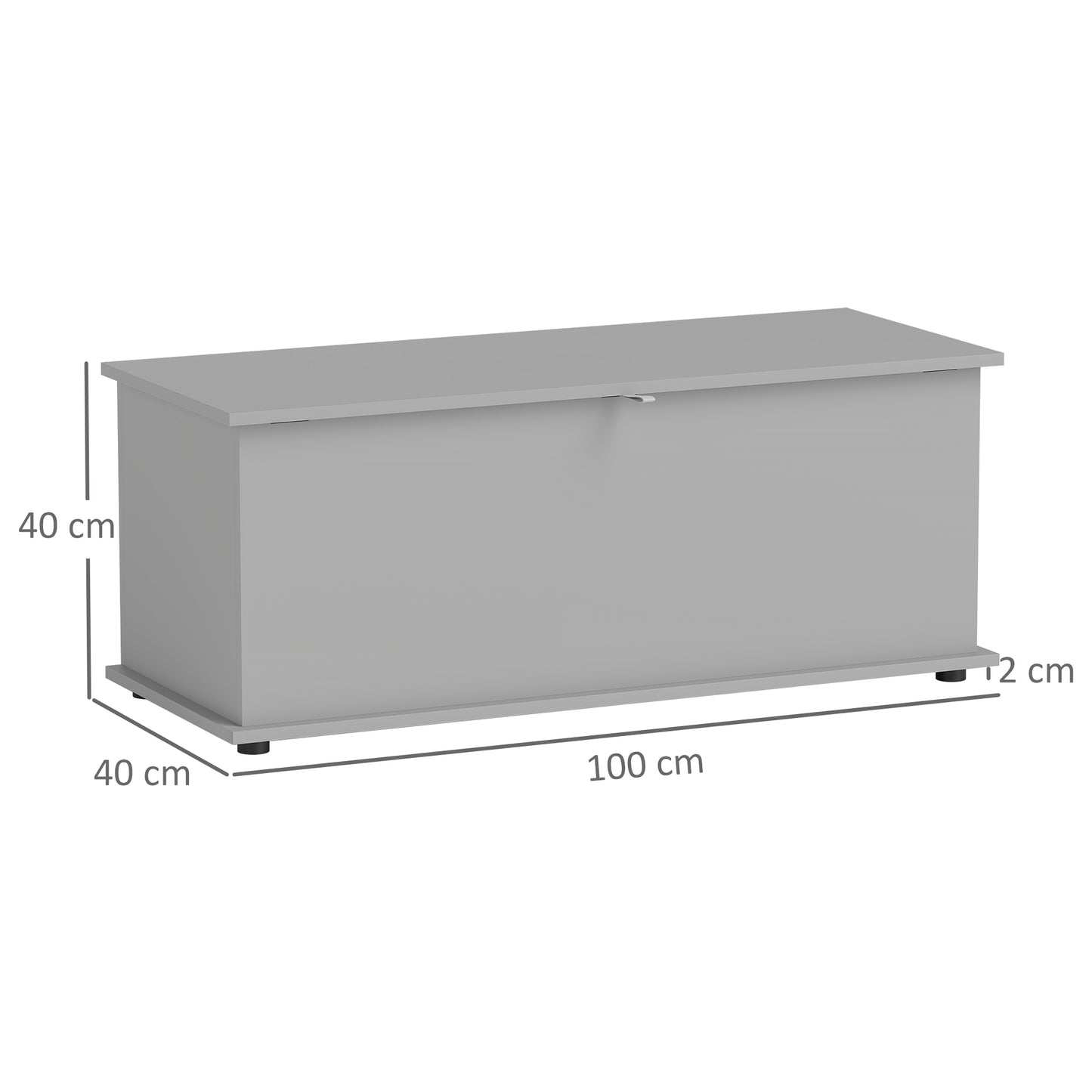 Storage Chest With Lid, 113L Storage Box Grey