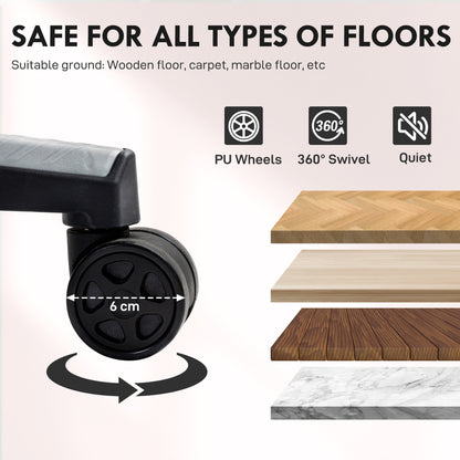 Fabric Gaming Chair with Lumbar Support, Headrest - Pale Pink