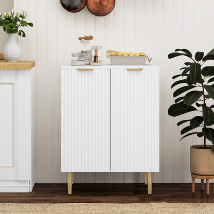 HOMCOM Adjustable Shelf Sideboard - White-Sideboards-ChewyGames-ChewyGames