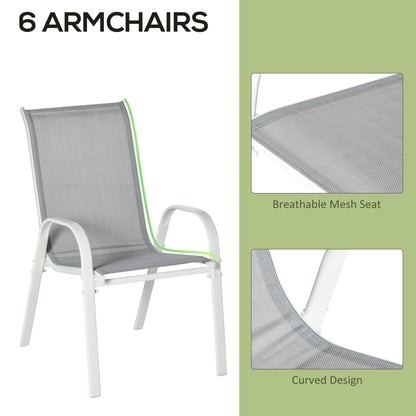 Outsunny Seven-Piece Outdoor Dining Set - Grey
