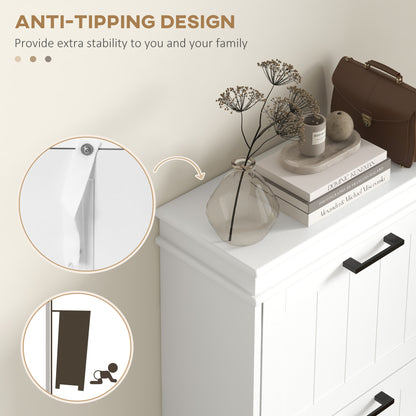 HOMCOM Three-Drawer Minimalistic Shoe Storage Cabinet, for 15 Shoes