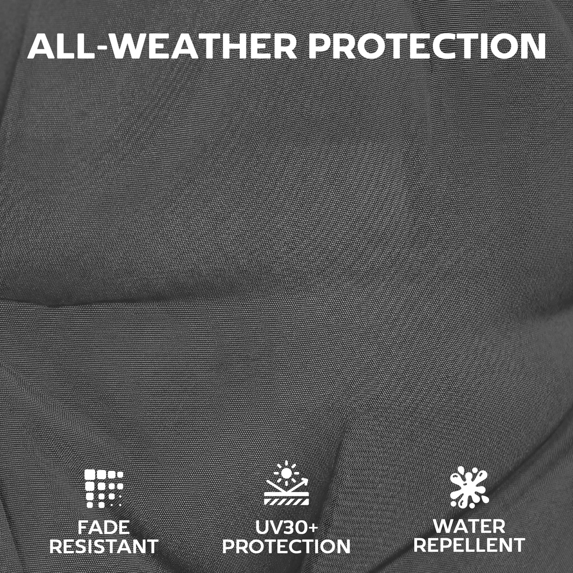Outsunny Patio Chair Cushions Set of 4, Waterproof Non-Slip Lounge Chair Cushions, 112x53cm, Dark Grey--ChewyGames-ChewyGames