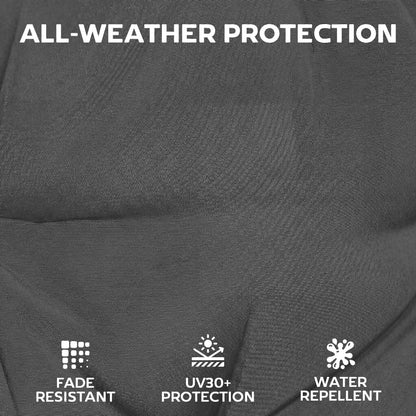 Outsunny Patio Chair Cushions Set of 4, Waterproof Non-Slip Lounge Chair Cushions, 112x53cm, Dark Grey--ChewyGames-ChewyGames