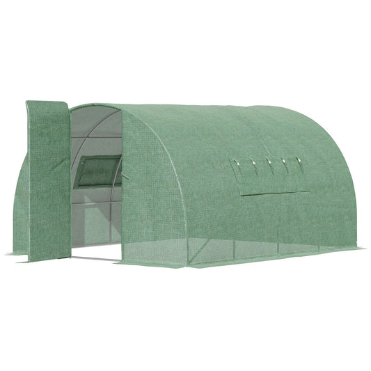 Outsunny Reinforced Walk in Polytunnel Greenhouse, 4x3x2 m--ChewyGames-ChewyGames