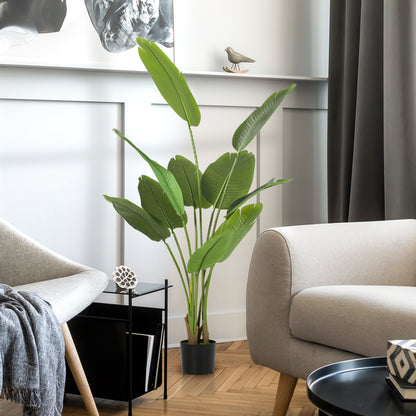 HOMCOM 160cm Tall Artificial Bird of Paradise Plant, Faux Banana Leaf Tree with PEVA Leaves and Flocking, Decorative Palm Tree in Pot for Home Office Decor, Green--ChewyGames-ChewyGames