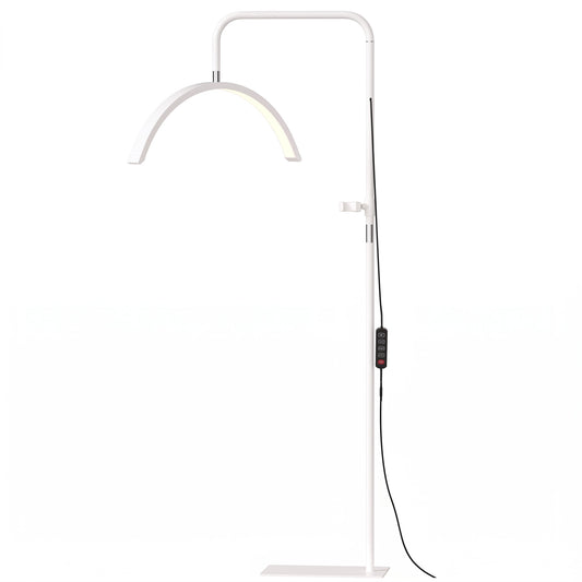 HOMCOM Half Moon Lash Light, 350° Rotatable Head, 7 Colours, Dimmable Beauty Floor Lamp, White