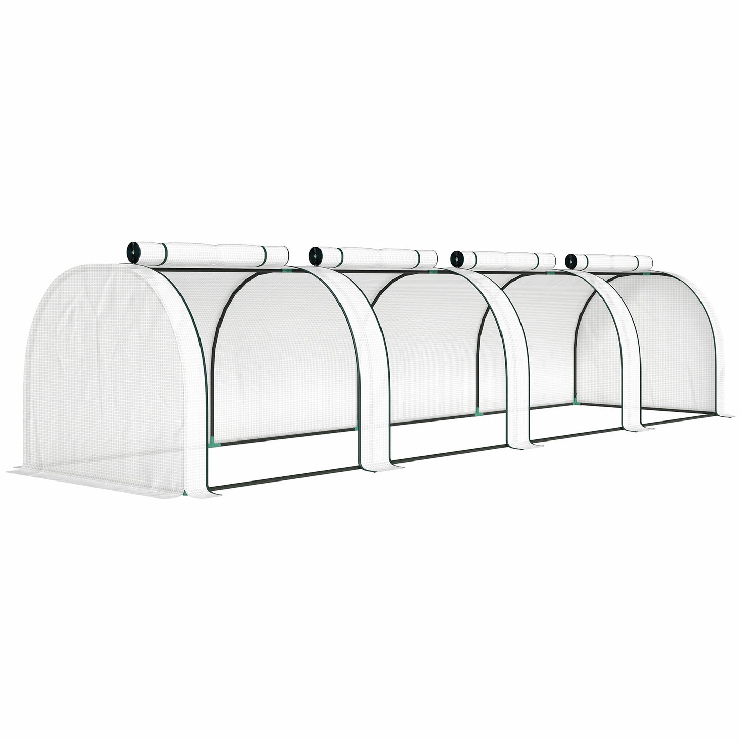 Outsunny 395  x 100 cm Low Tunnel Greenhouse - White