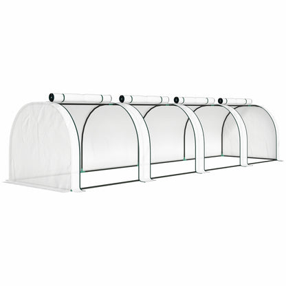 Outsunny 395  x 100 cm Low Tunnel Greenhouse - White