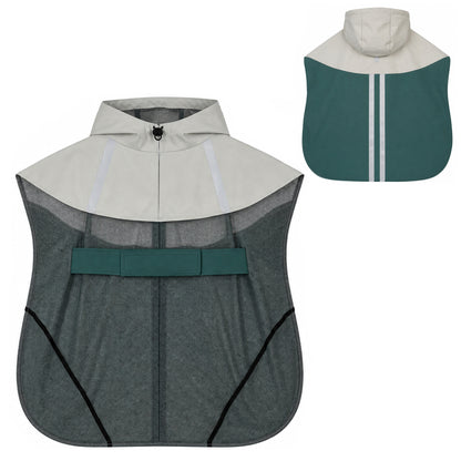 PawHut Dog Raincoat with Hood, Waterproof & Breathable Rain Jacket with Leash Hole, for Extra Large Dogs, Green, XL
